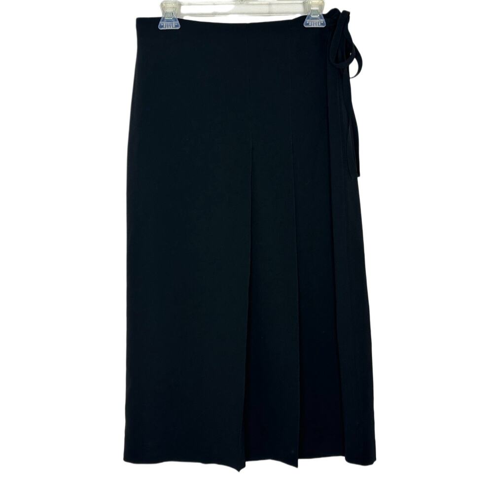 Theory Women’s Black Pleated Admiral Crepe Knee Length Dress Size 10